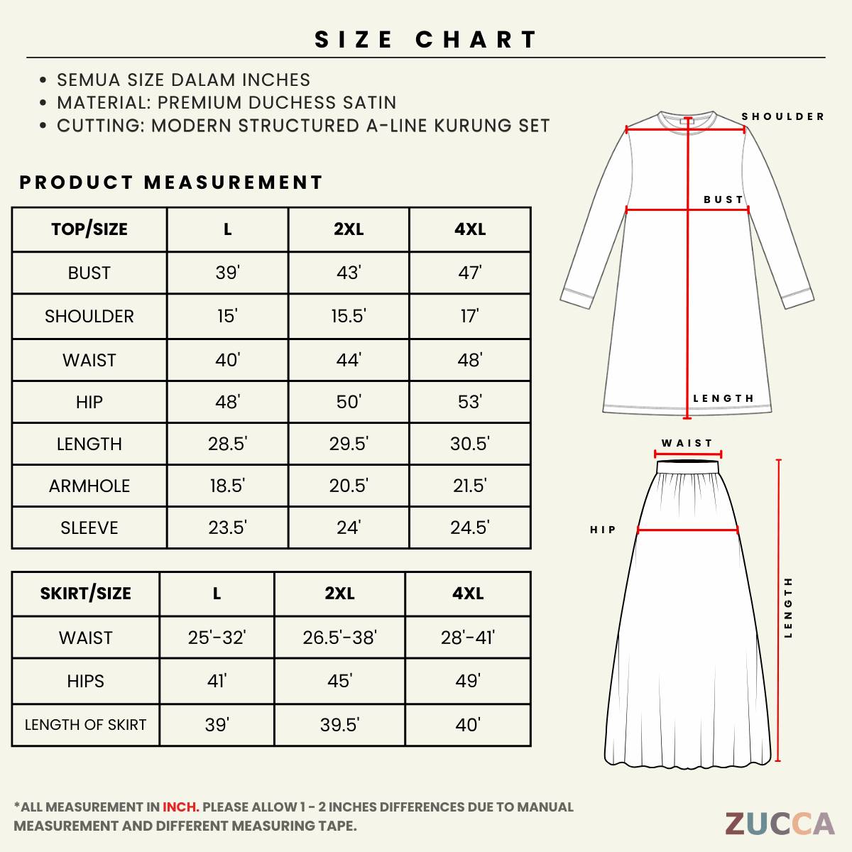 [JOM RAYA 2026] ZUCCA RAYHANA CLASSIC LUXE MODEST RAYA KURUNG SET - DMRAYA010