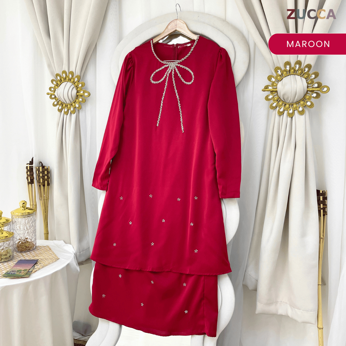 [JOM RAYA 2026] ZUCCA CIARA MINIMAL RIBBON EMBELLISHED KURUNG SET-R022
