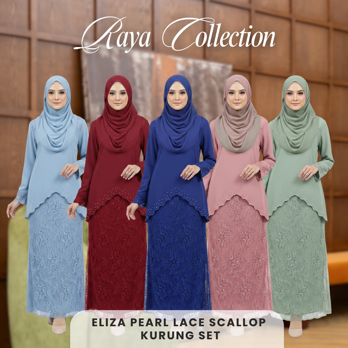 [JOM RAYA 2026] ZUCCA ELIZA PEARL LACE SCALLOP  KURUNG SET - R023