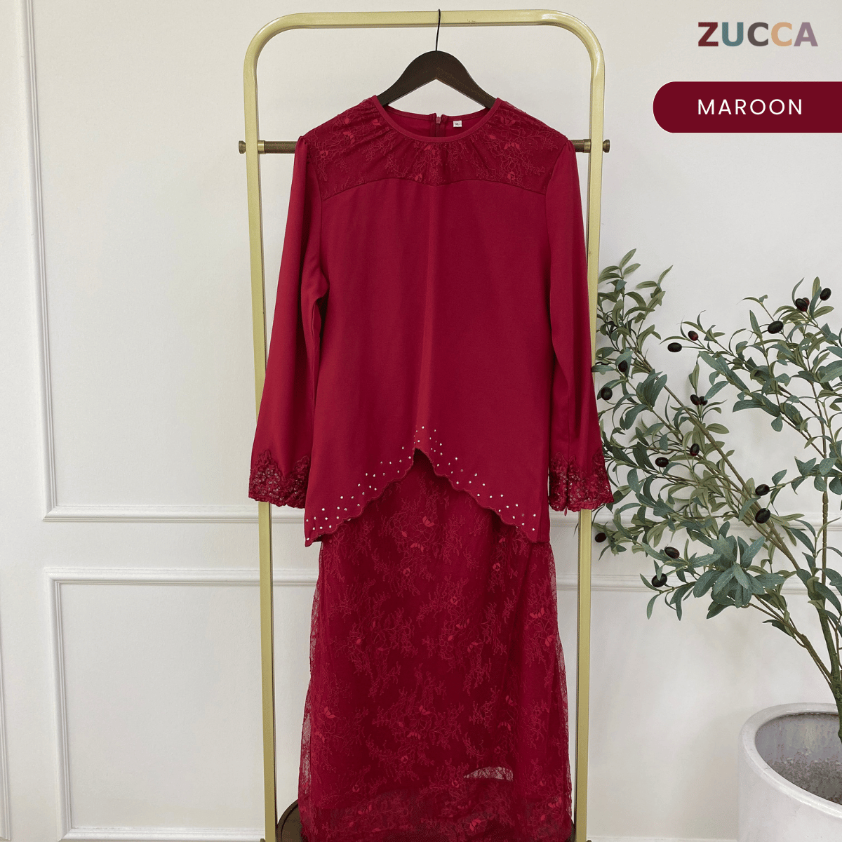 [JOM RAYA 2026] ZUCCA ELIZA PEARL LACE SCALLOP  KURUNG SET - R023