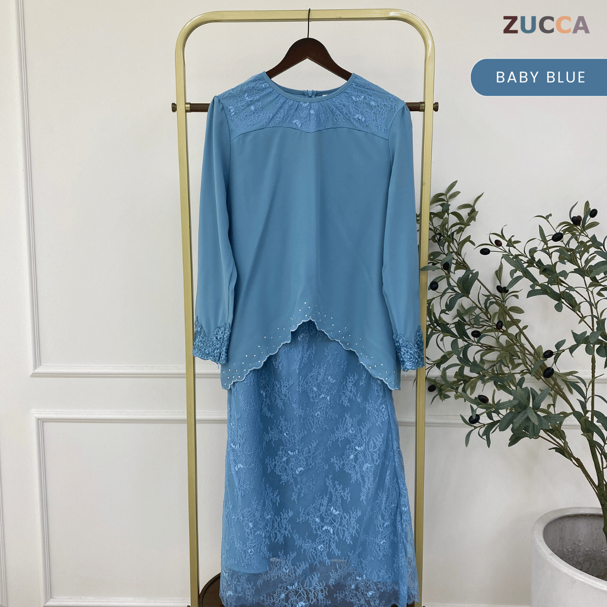 [JOM RAYA 2026] ZUCCA ELIZA PEARL LACE SCALLOP  KURUNG SET - R023