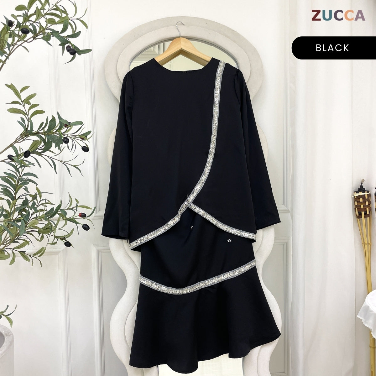 [JOM RAYA 2026] ZUCCA FARHAH KURUNG PREMIUM EMBLISHEMENT MOS CREPE SET - R024