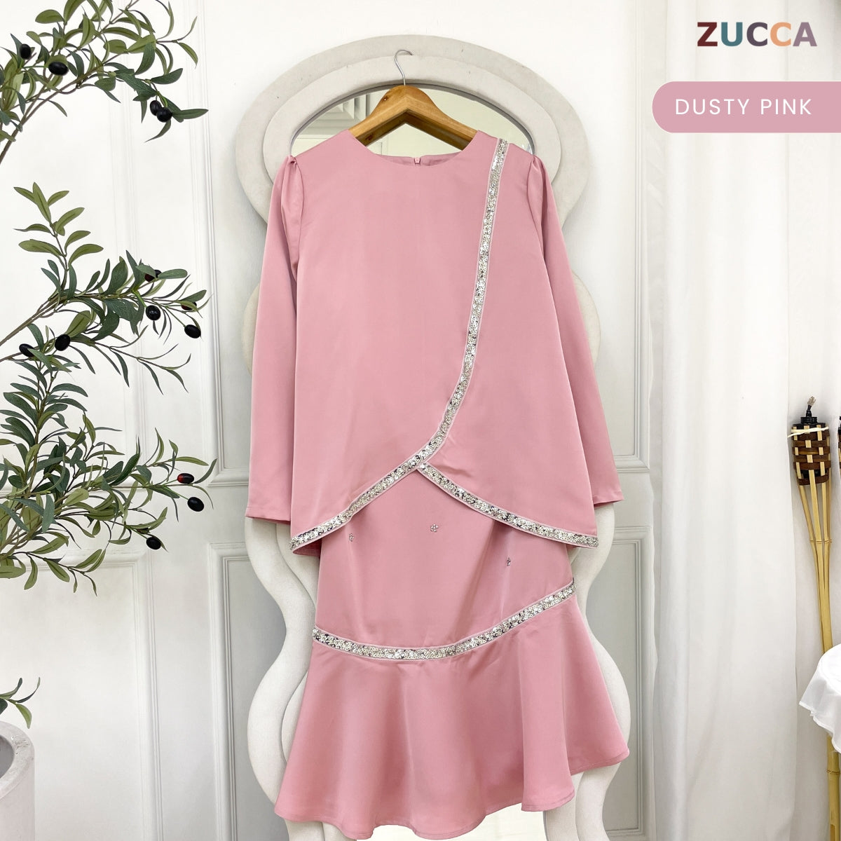 [JOM RAYA 2026] ZUCCA FARHAH KURUNG PREMIUM EMBLISHEMENT MOS CREPE SET - R024