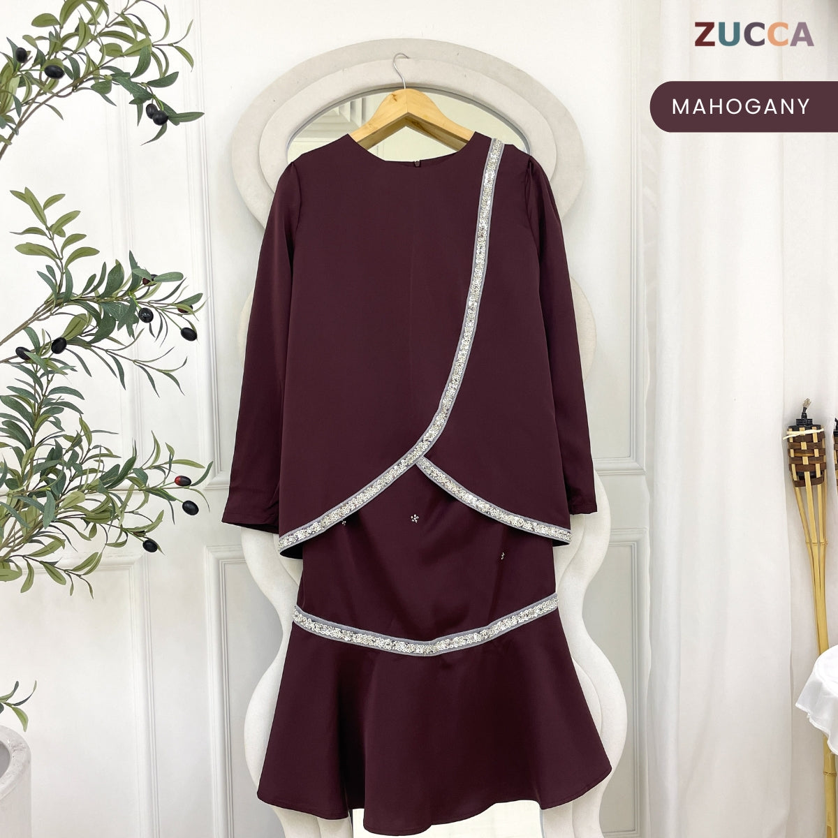 [JOM RAYA 2026] ZUCCA FARHAH KURUNG PREMIUM EMBLISHEMENT MOS CREPE SET - R024
