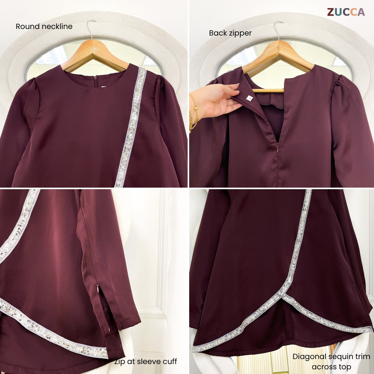 [JOM RAYA 2026] ZUCCA FARHAH KURUNG PREMIUM EMBLISHEMENT MOS CREPE SET - R024