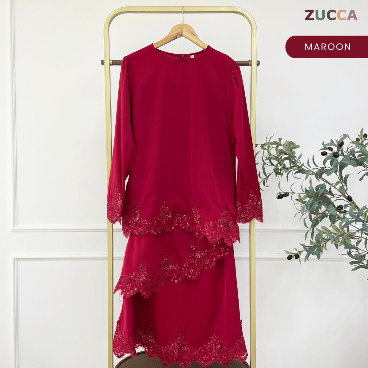 [JOM RAYA 2026] ZUCCA HAMANI KURUNG PREMIUM CREPE LACE  EMBELLISHMENT TRIM - R025