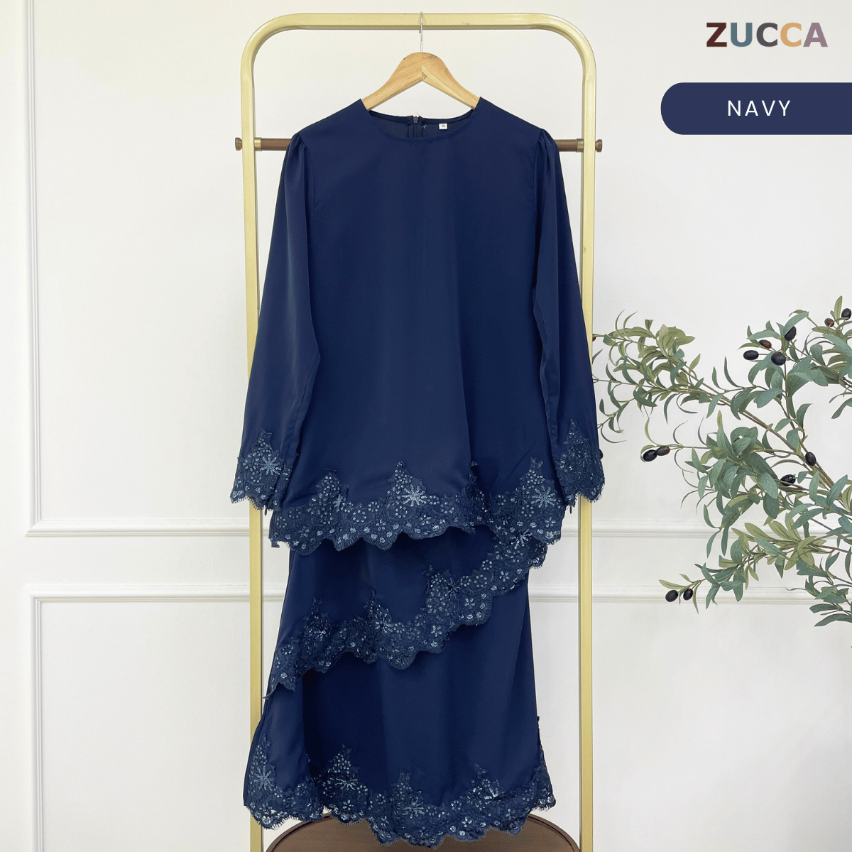 [JOM RAYA 2026] ZUCCA HAMANI KURUNG PREMIUM CREPE LACE  EMBELLISHMENT TRIM - R025