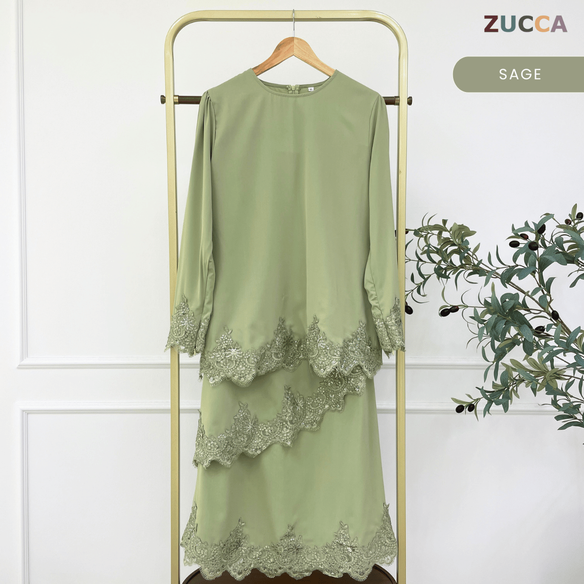 [JOM RAYA 2026] ZUCCA HAMANI KURUNG PREMIUM CREPE LACE  EMBELLISHMENT TRIM - R025