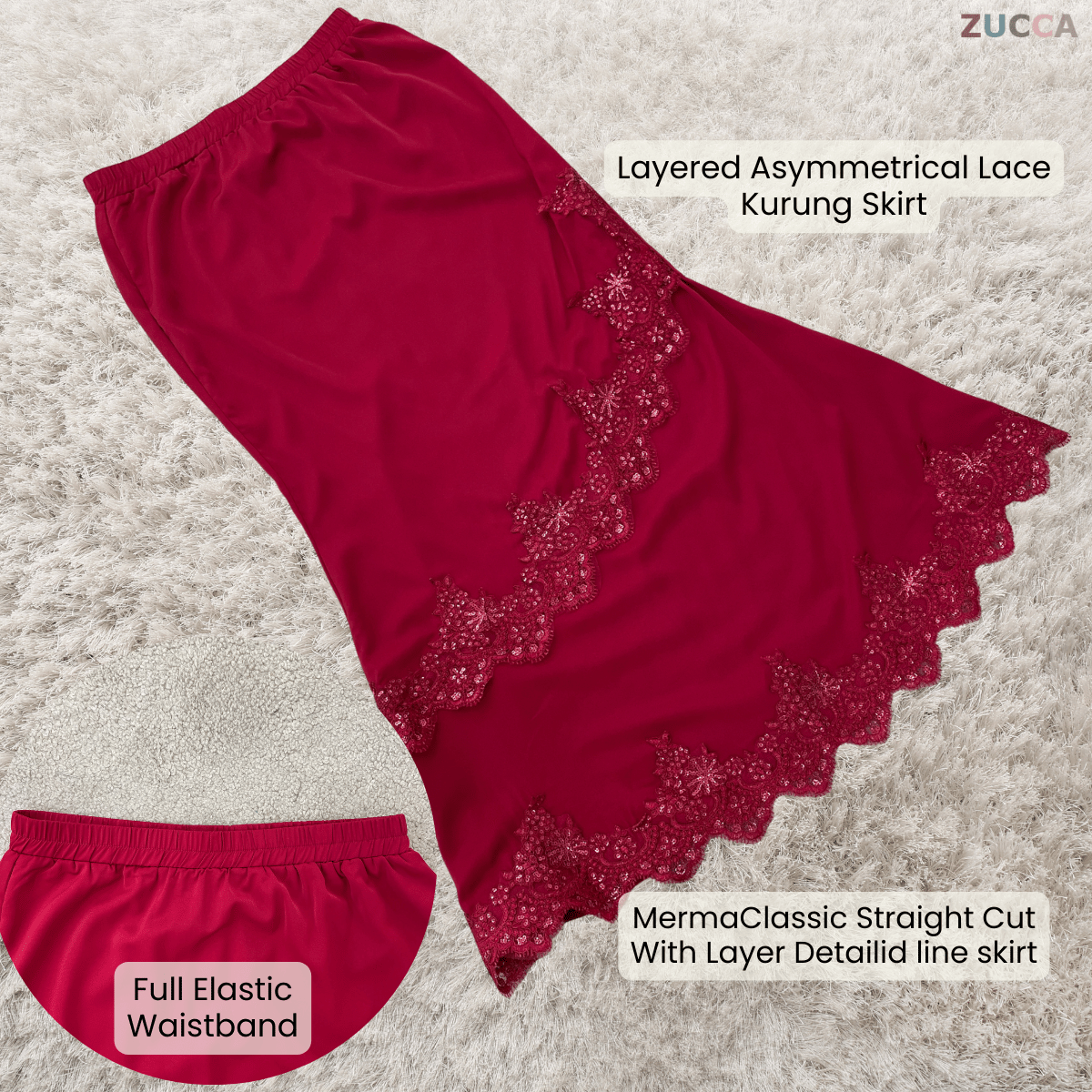 [JOM RAYA 2026] ZUCCA HAMANI KURUNG PREMIUM CREPE LACE  EMBELLISHMENT TRIM - R025