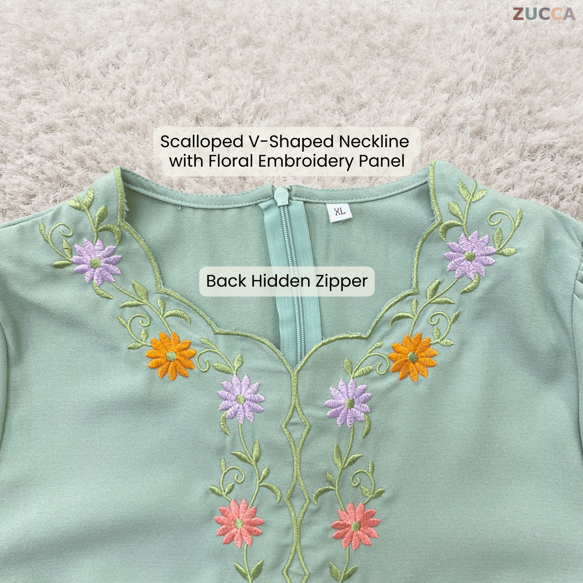 [JOM RAYA 2026] HAZWANI KURUNG FLORAL VINE EMBROIDERY MOS CREPE - R026