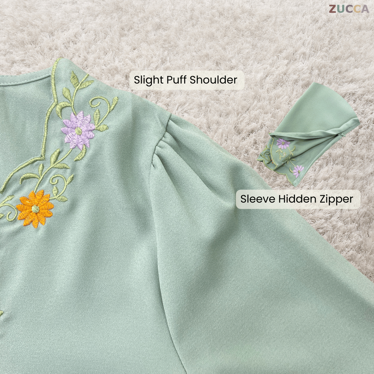 [JOM RAYA 2026] HAZWANI KURUNG FLORAL VINE EMBROIDERY MOS CREPE - R026