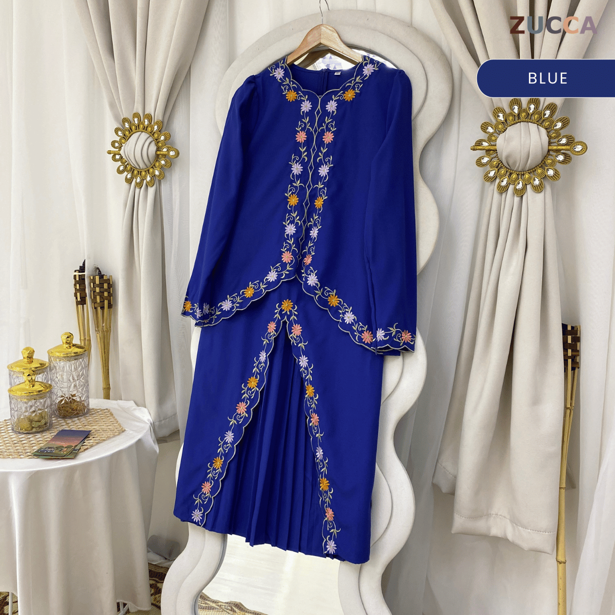 [JOM RAYA 2026] HAZWANI KURUNG FLORAL VINE EMBROIDERY MOS CREPE - R026