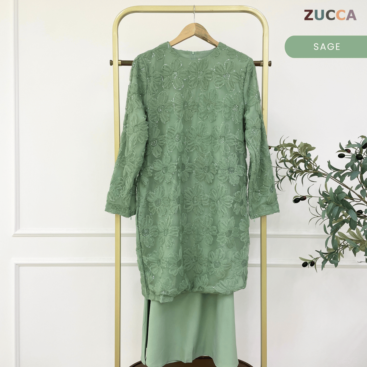 [JOM RAYA 2026] ZUCCA KAYSA LUXE LACE SEQUINS MERMAID KURUNG SET-R027