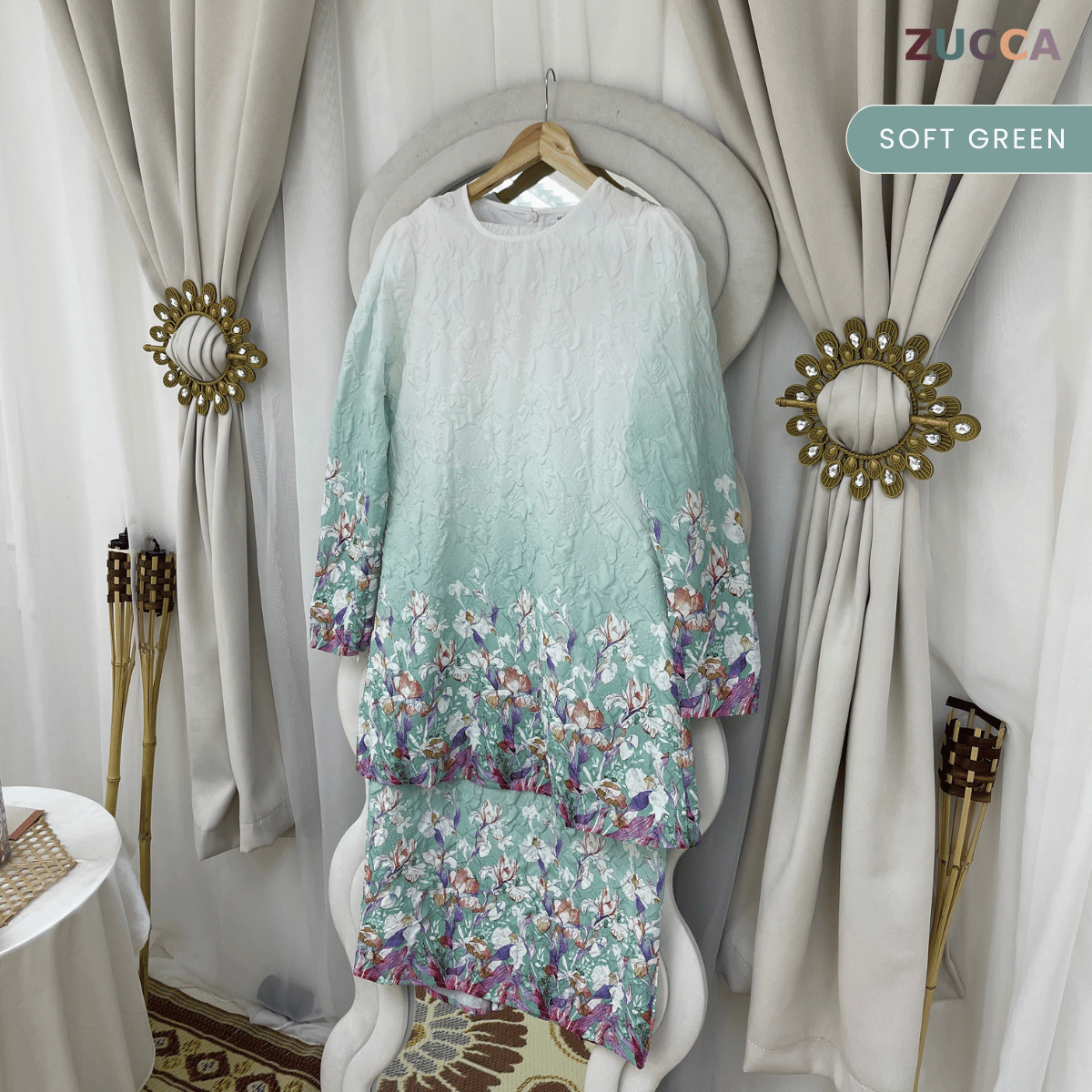 [JOM RAYA 2026] ZUCCA HAILA FLORAL OMBRE BROCADE MODERN KURUNG SET - R028