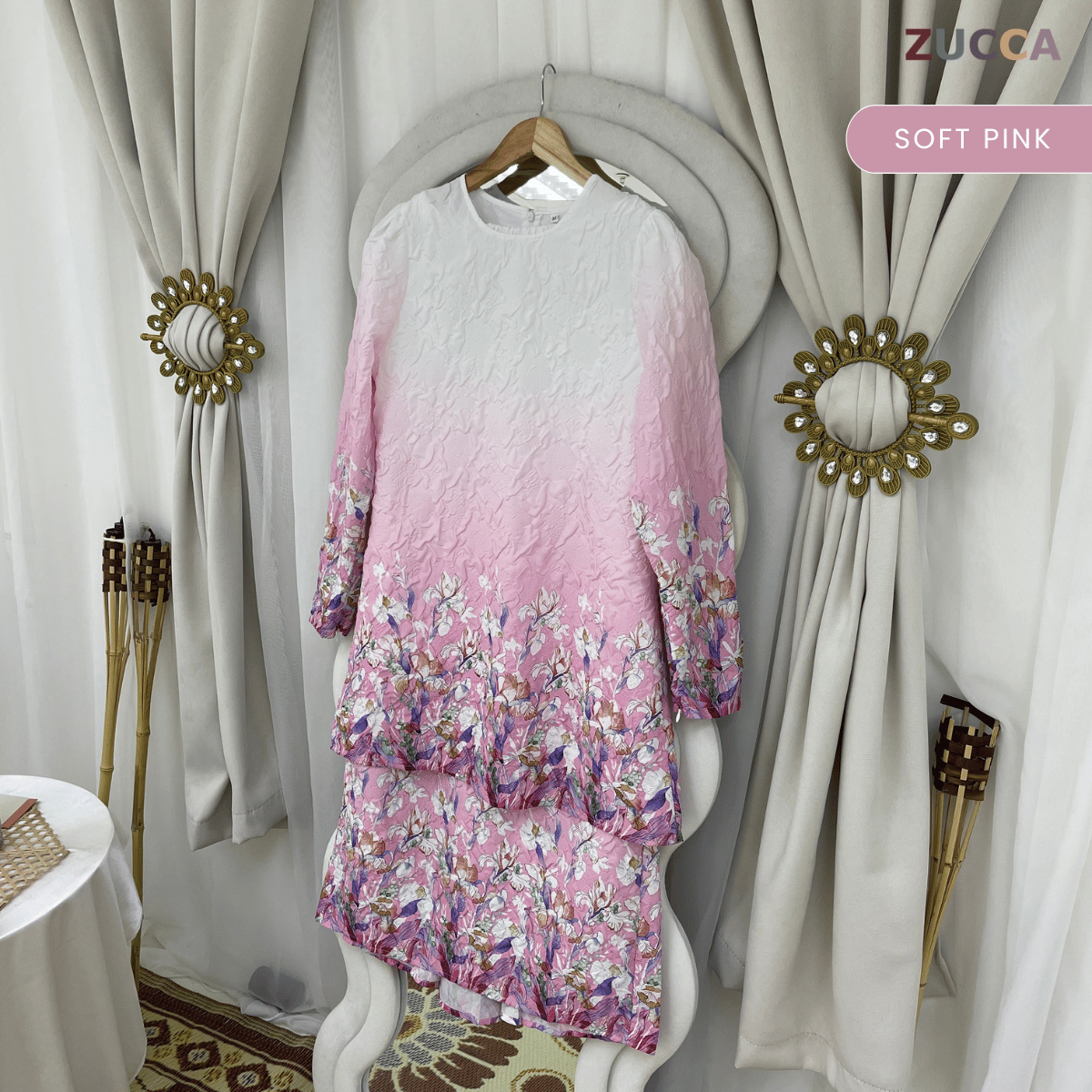 [JOM RAYA 2026] ZUCCA HAILA FLORAL OMBRE BROCADE MODERN KURUNG SET - R028