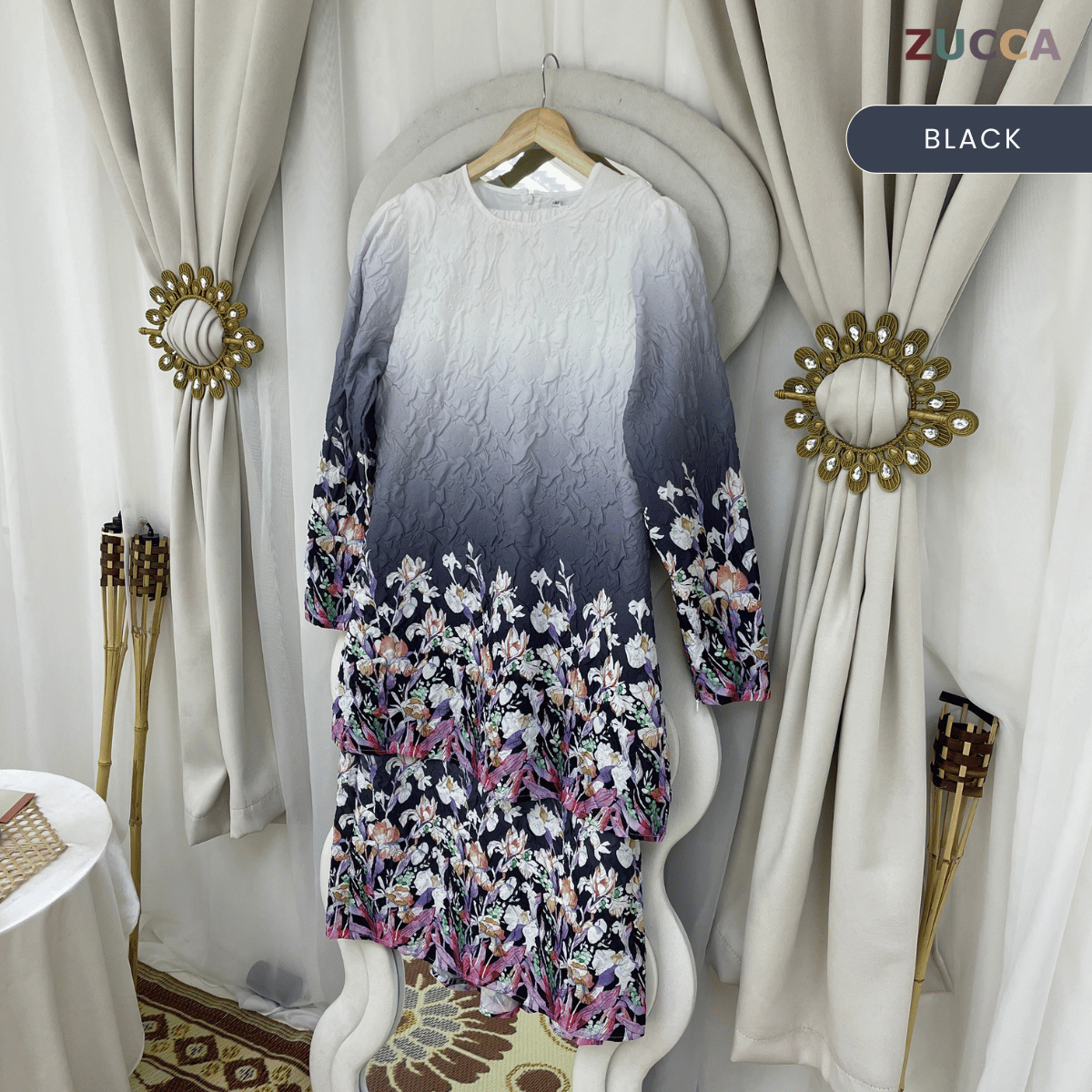 [JOM RAYA 2026] ZUCCA HAILA FLORAL OMBRE BROCADE MODERN KURUNG SET - R028
