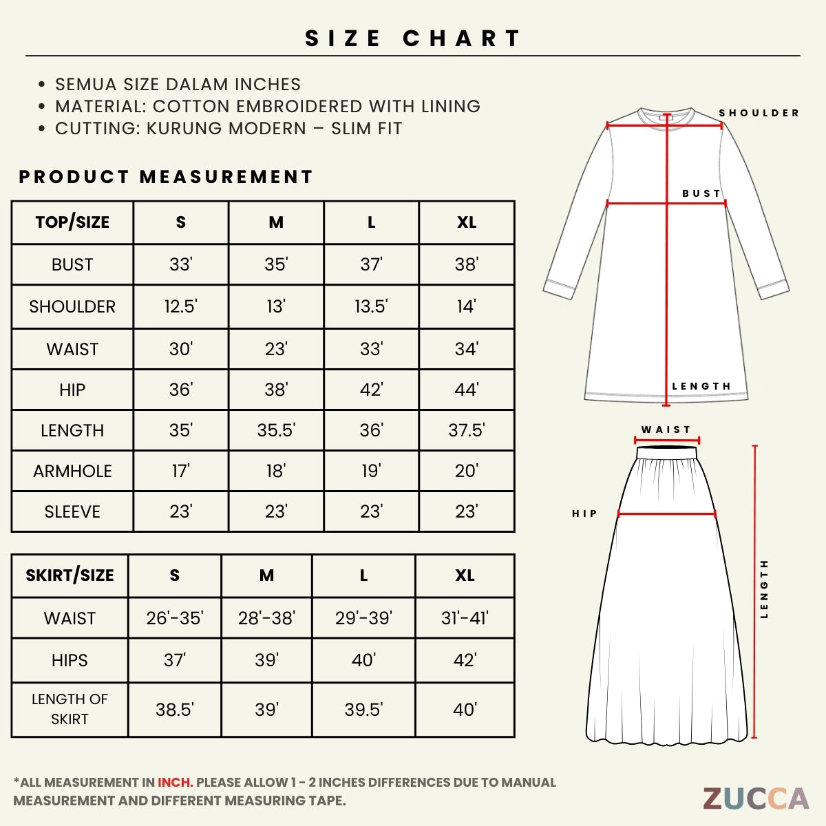 [JOM RAYA 2026] ZUCCA MARWA MODERN KURUNG FULL EMBROIDERED - R029