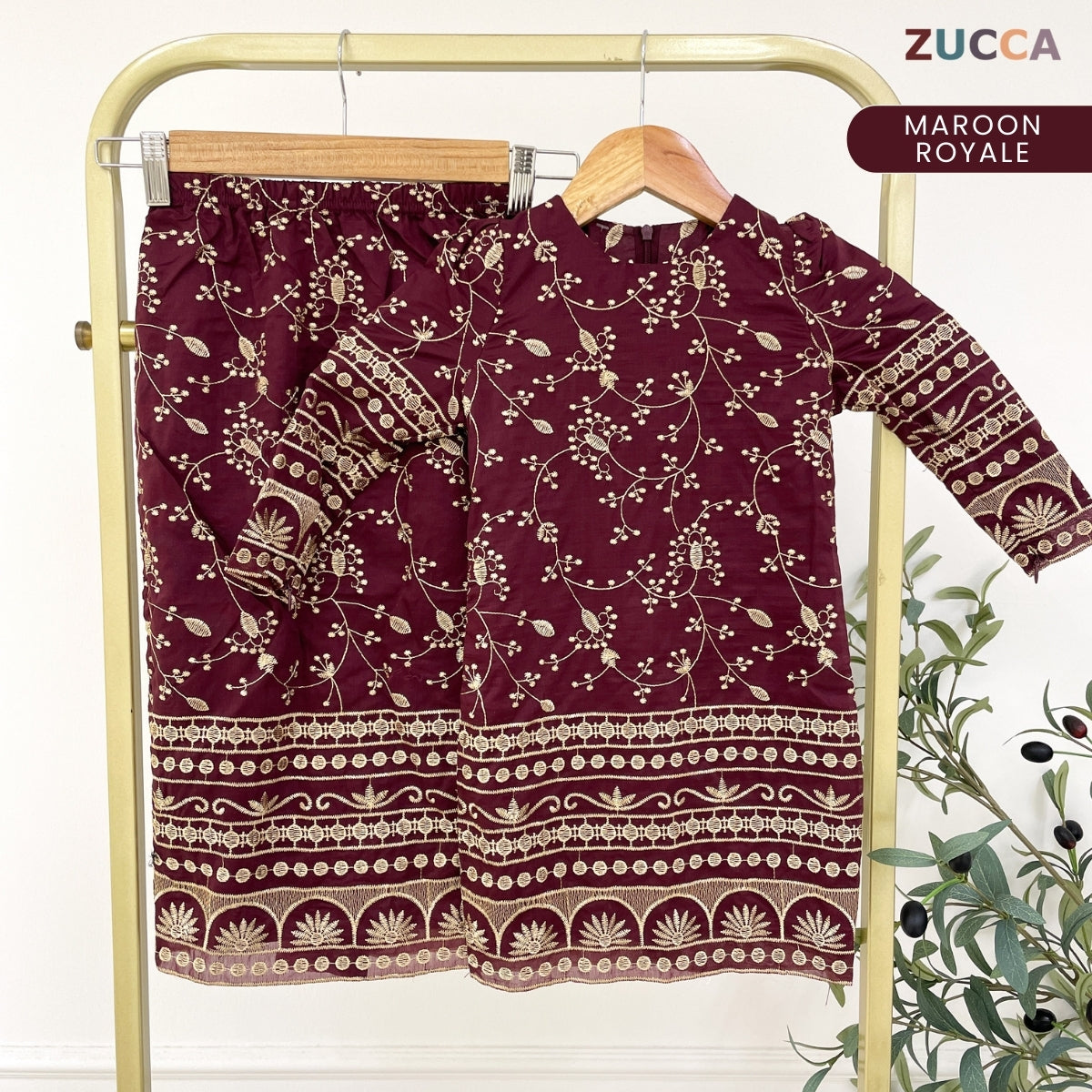 [JOM RAYA 2026] ZUCCA MARWA KIDS MODERN KURUNG FULL EMBROIDERED - R029A