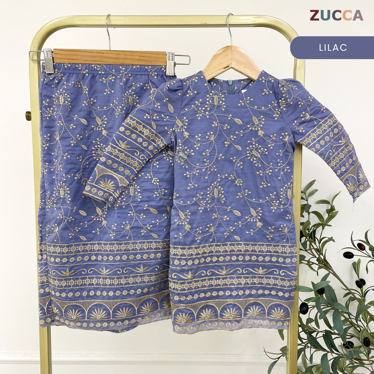 [JOM RAYA 2026] ZUCCA MARWA KIDS MODERN KURUNG FULL EMBROIDERED - R029A