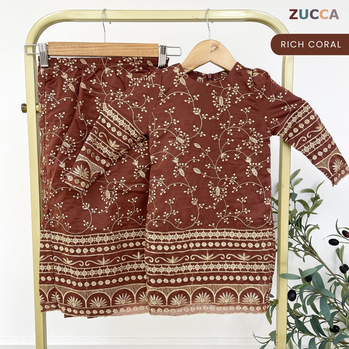[JOM RAYA 2026] ZUCCA MARWA KIDS MODERN KURUNG FULL EMBROIDERED - R029A