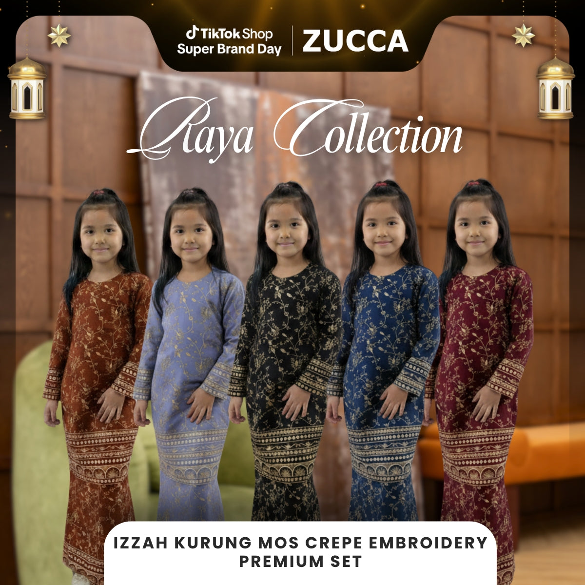[JOM RAYA 2026] ZUCCA MARWA KIDS MODERN KURUNG FULL EMBROIDERED - R029A