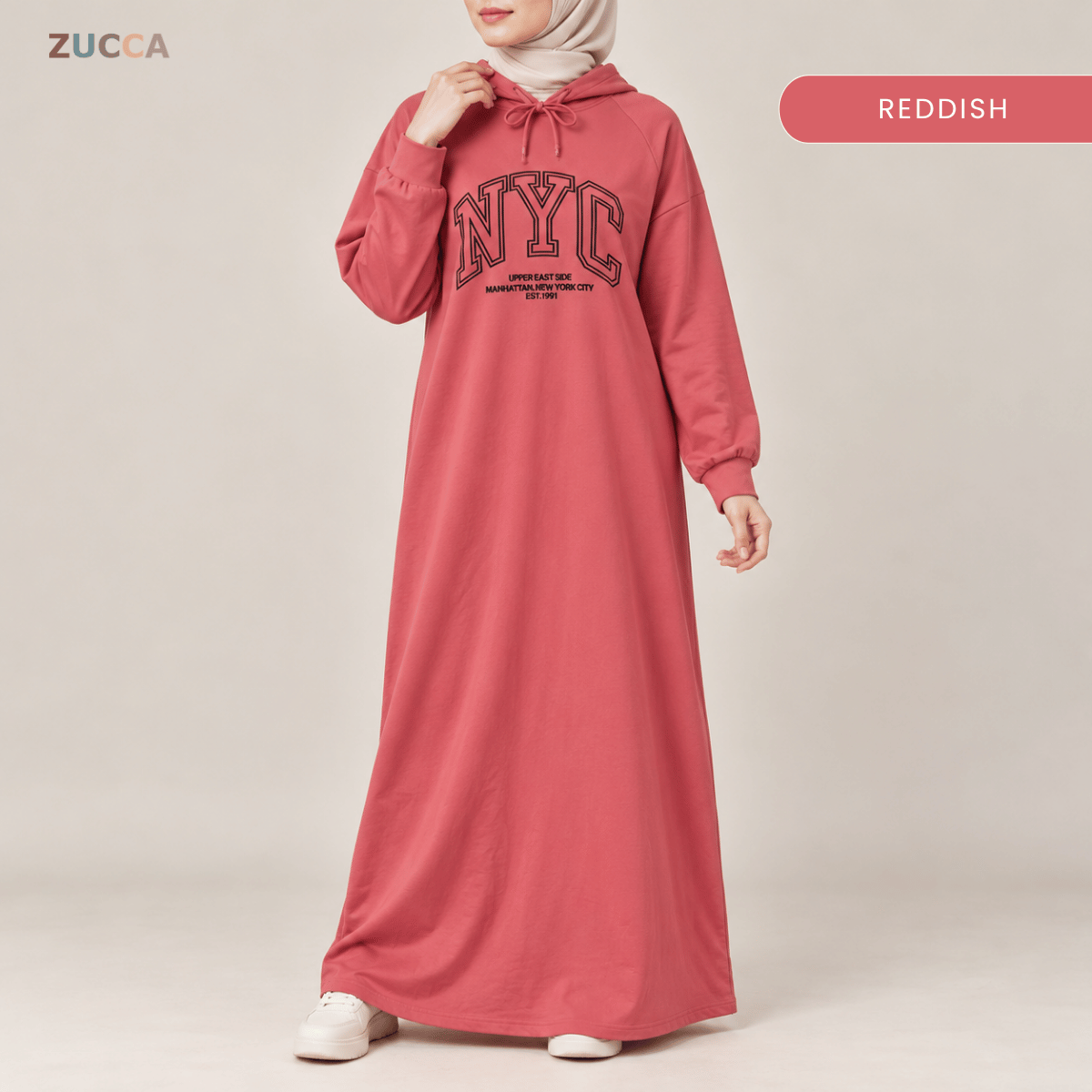 ZUCCA EXORA CASUAL SPORTY HOODIE MAXI DRESS - MA259