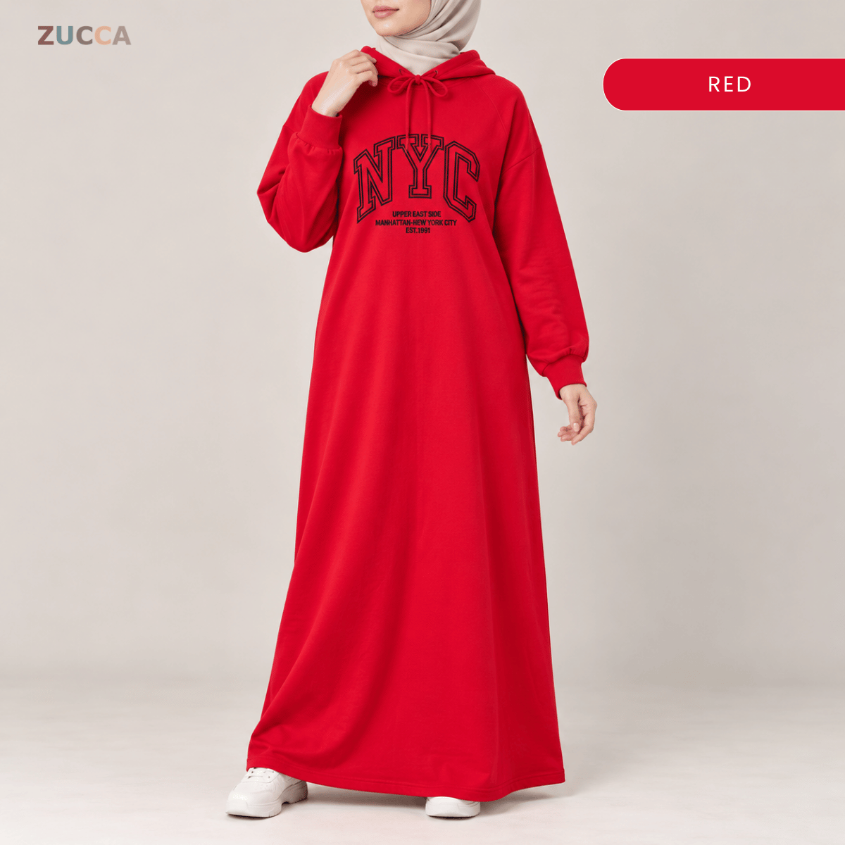 ZUCCA EXORA CASUAL SPORTY HOODIE MAXI DRESS - MA259