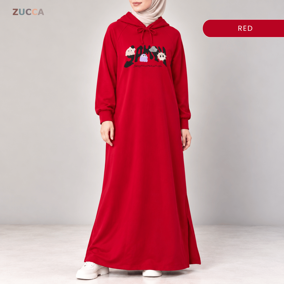ZUCCA INARA EMBROIDERED MAXI DRESS HOODIE - MA258