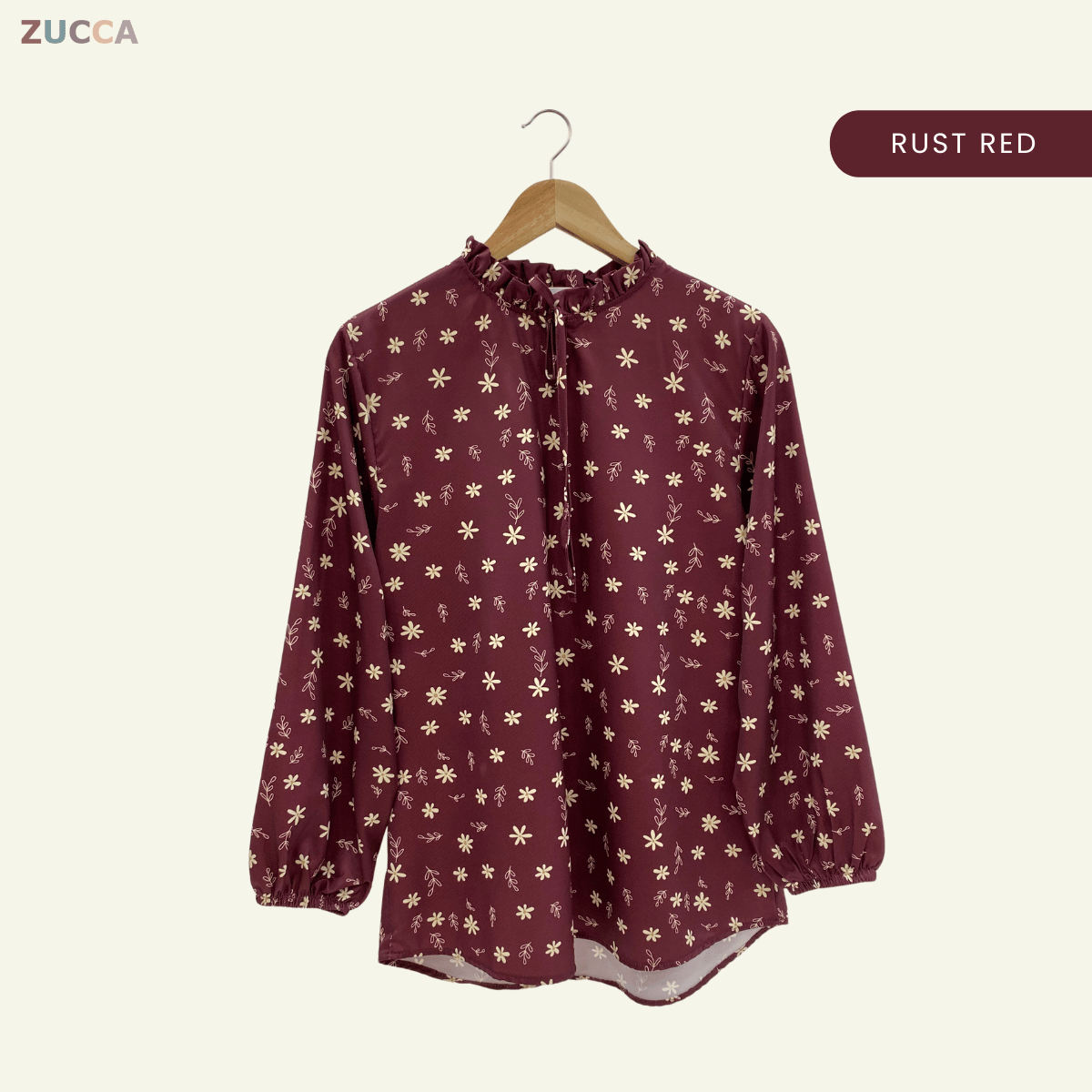 ZUCCA HANISA RUFFLE NECK FLORAL WOMEN BLOUSE - DM091