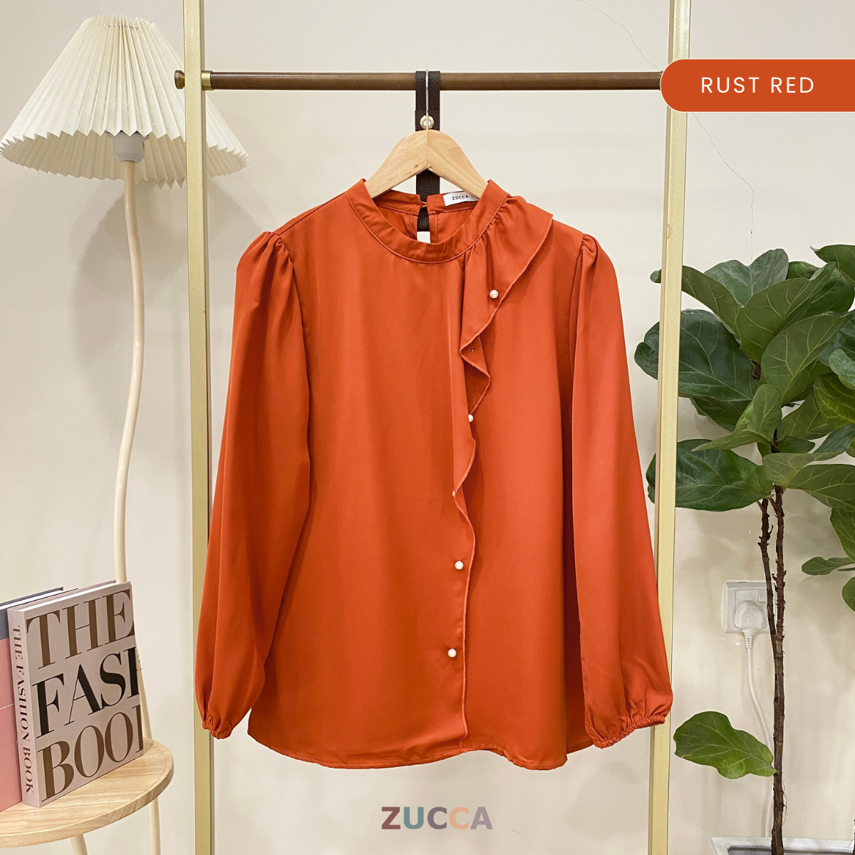 ZUCCA VANIA RUFFLED PEARL DETAIL WOMEN BLOUSE - MA014