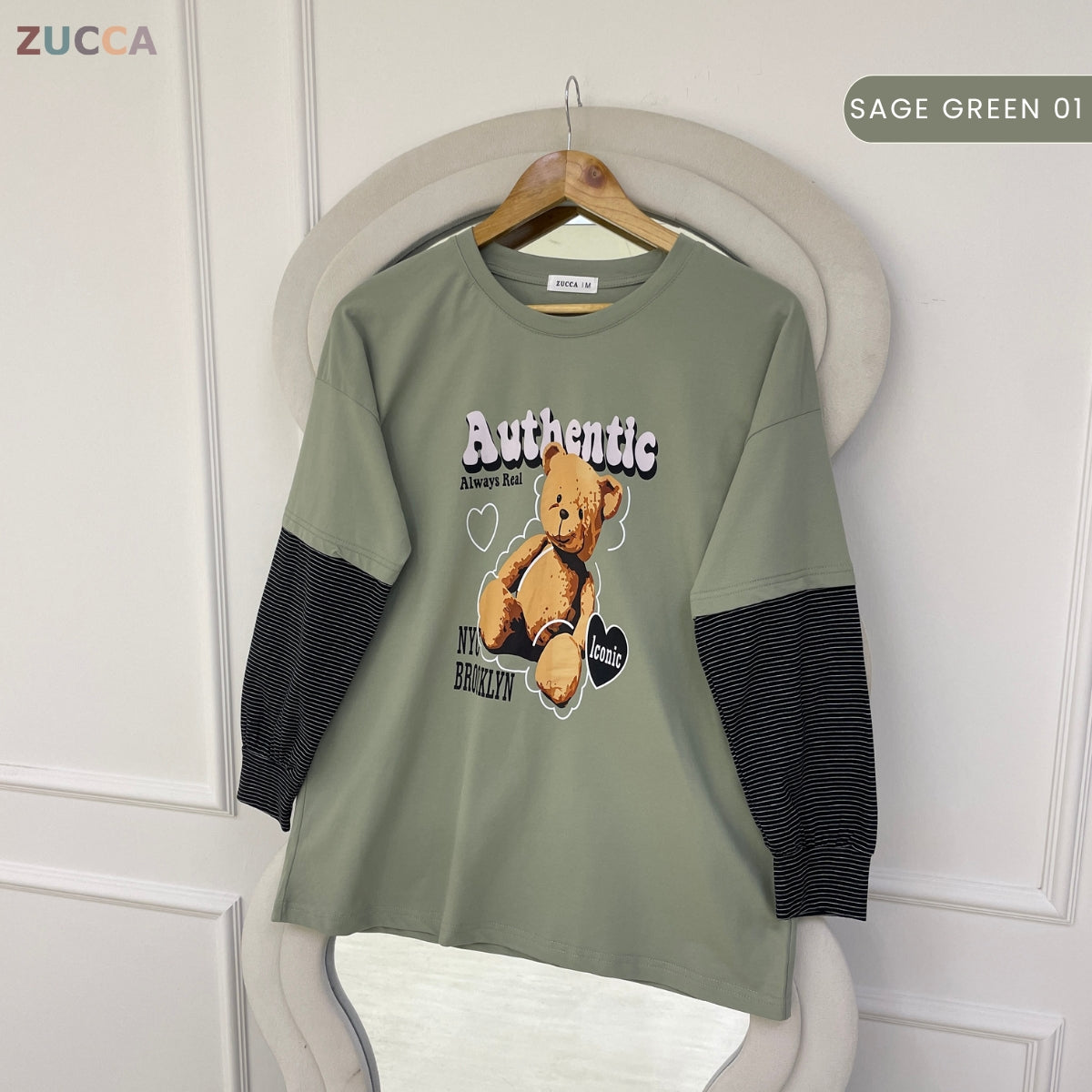 ZUCCA KAYLIE AUTHENTIC TEDDY GRAPHIC COTTON TEE - MA164