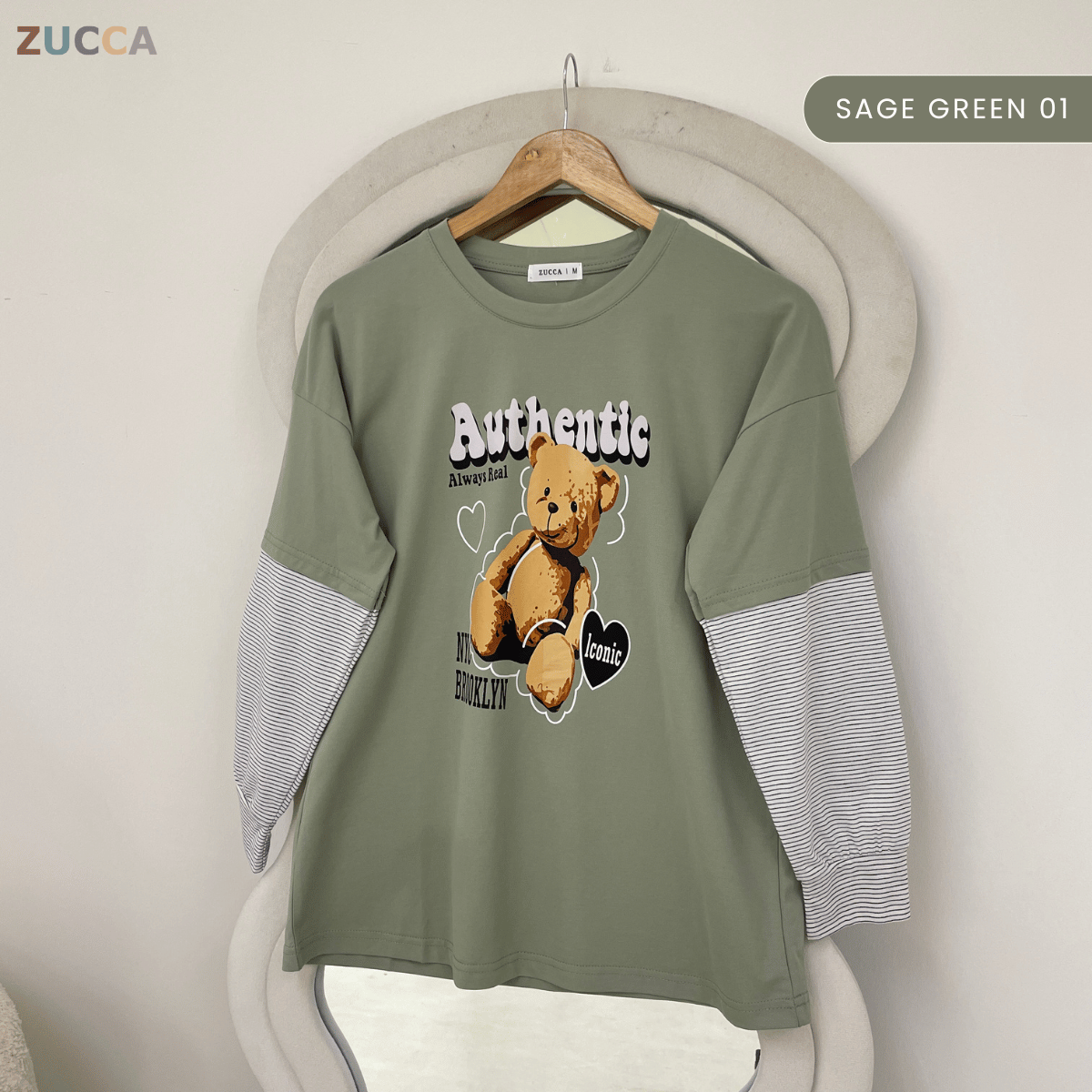 ZUCCA KAYLIE AUTHENTIC TEDDY GRAPHIC COTTON TEE - MA164