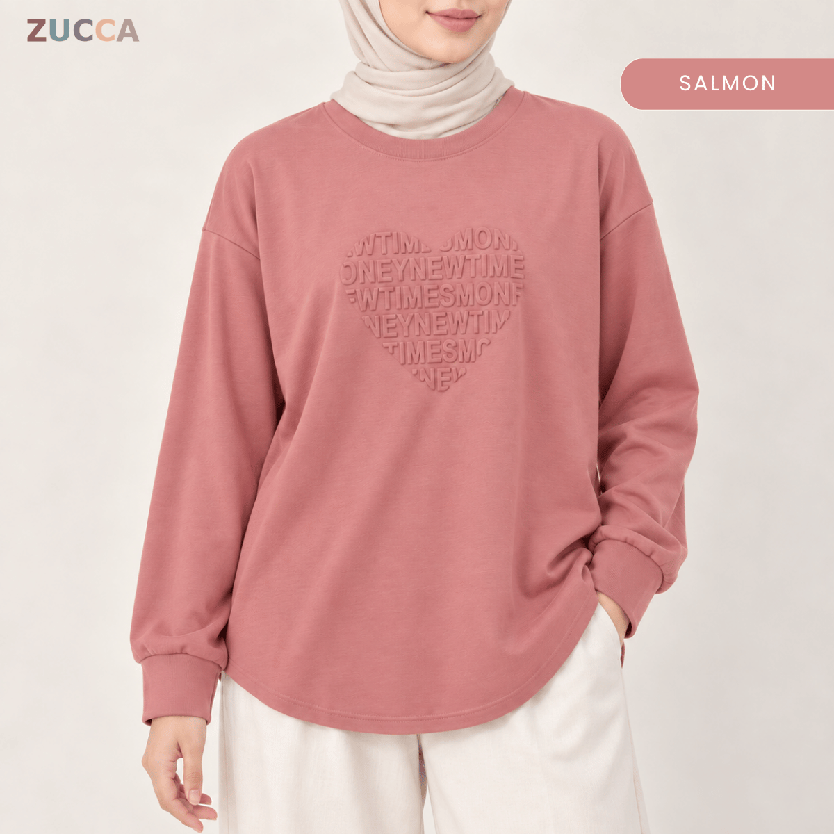 ZUCCA MALIA MINIMAL HEART SHAPE EMBOSSED MODEST TOP - MA183