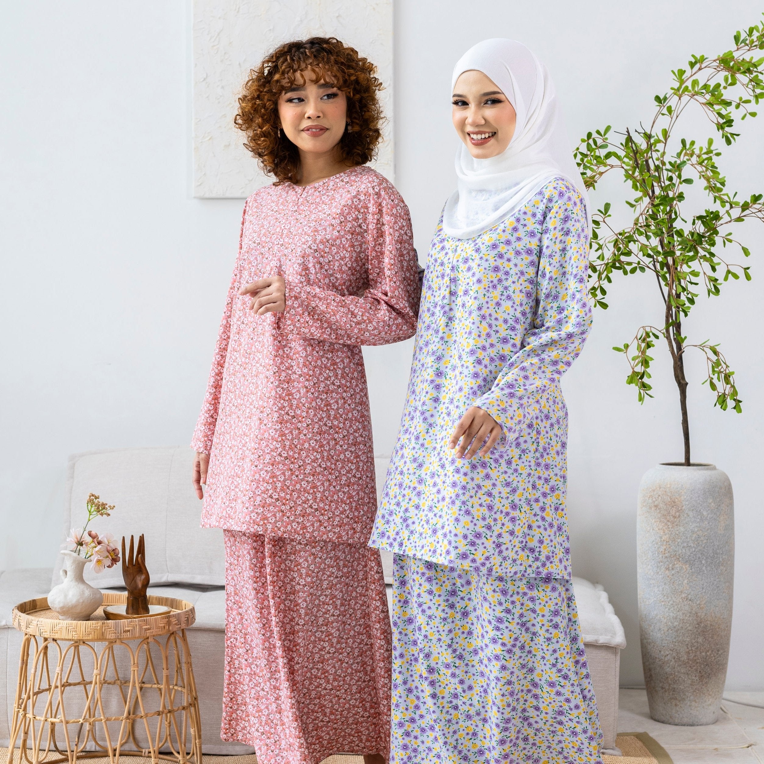 Edrin Printed Floral Baju Kurung SH002