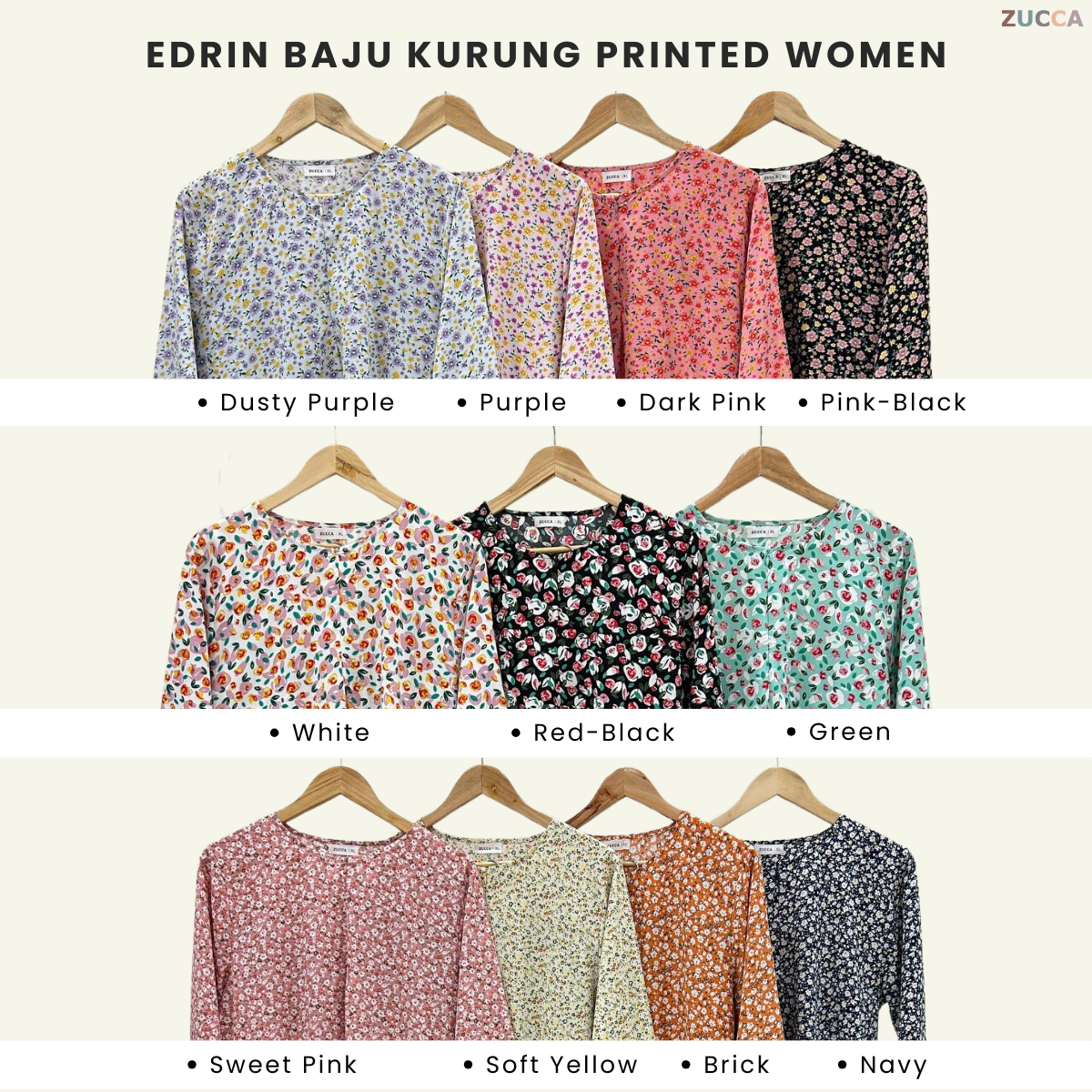 Edrin Printed Floral Baju Kurung SH002