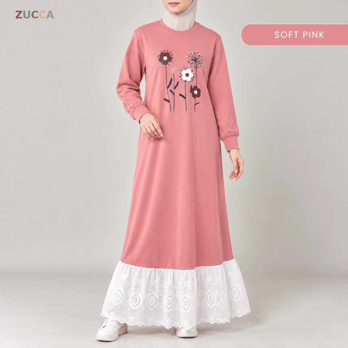 ZUCCA QASEH FLORAL LACE LONG SLEEVE MAXI DRESS  - MA263
