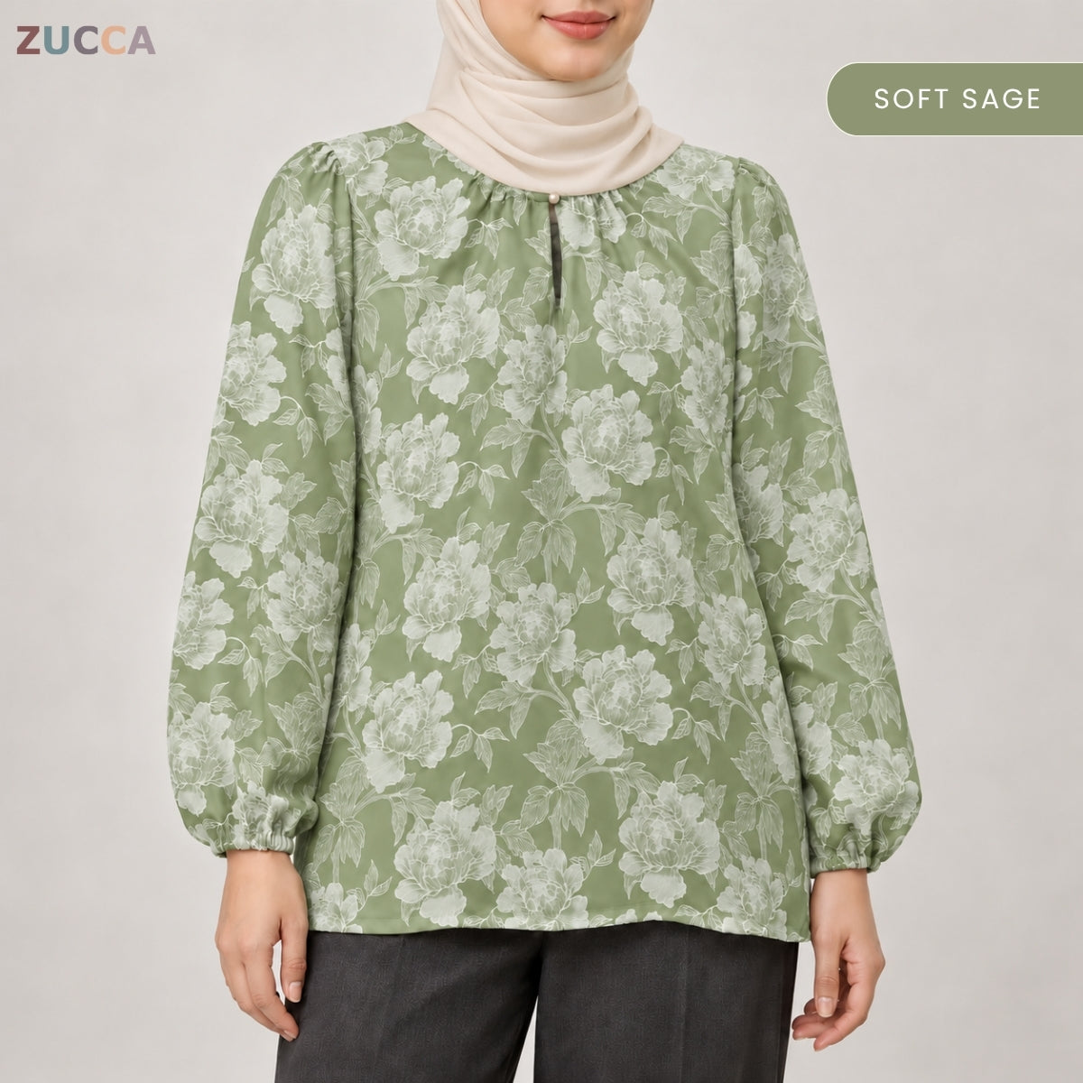 ZUCCA MILIANA FLORAL WOMEN BLOUSE LONG SLEEVE TOP - MA281