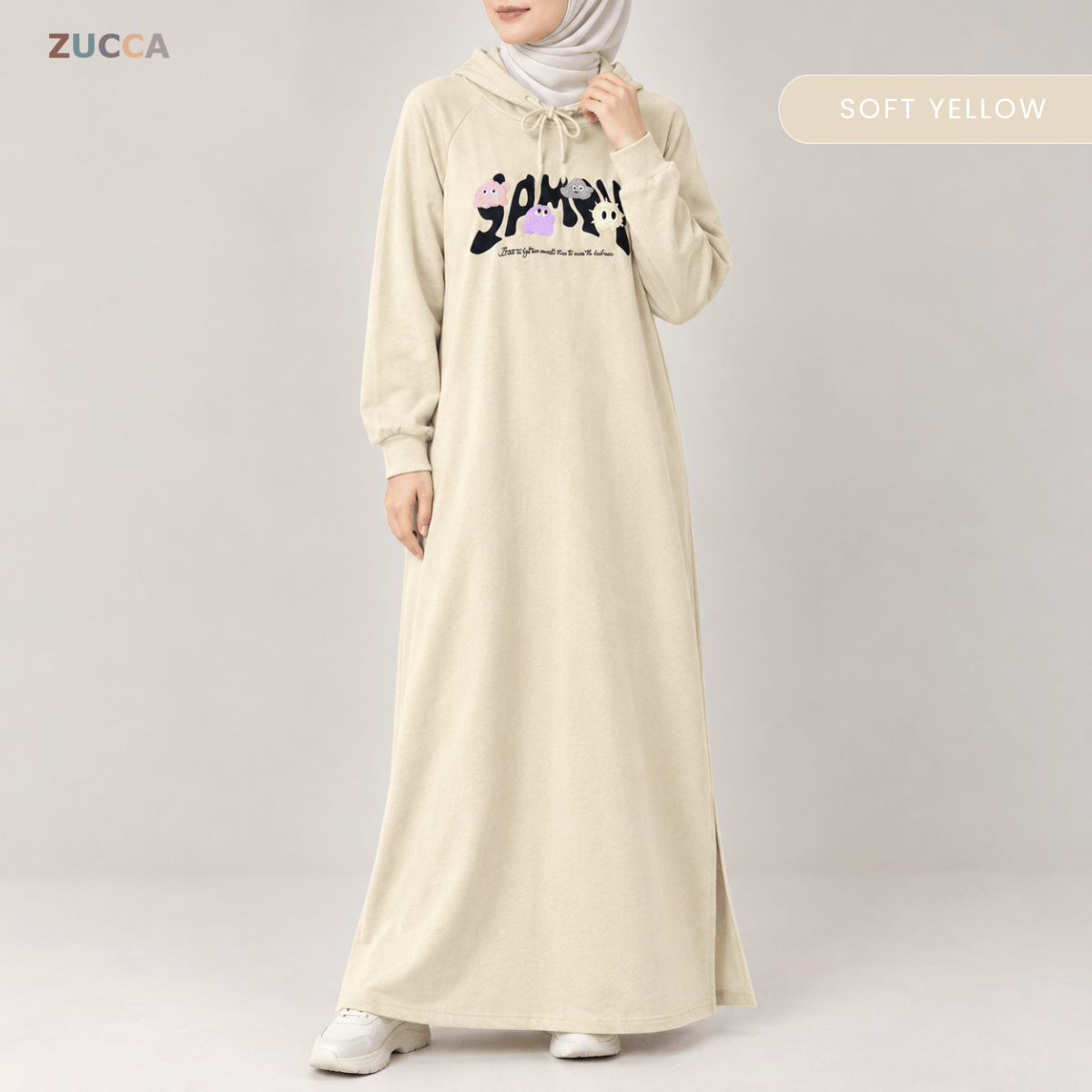 ZUCCA INARA EMBROIDERED MAXI DRESS HOODIE - MA258