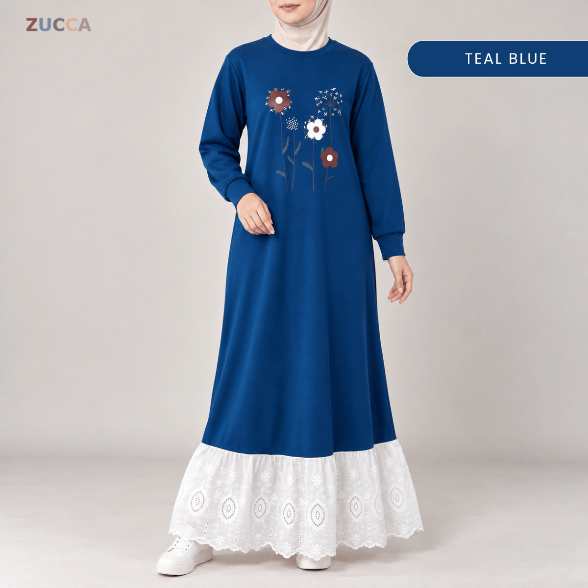 ZUCCA QASEH FLORAL LACE LONG SLEEVE MAXI DRESS  - MA263