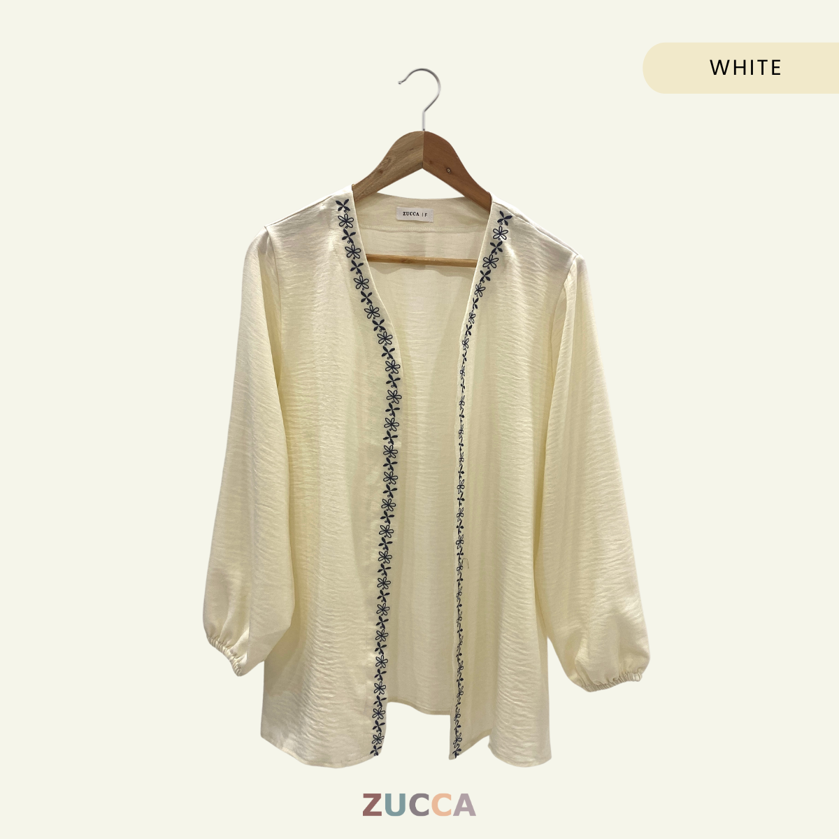 ZUCCA ESKA COTTON EMBROIDERY LONG CARDIGAN - DM201