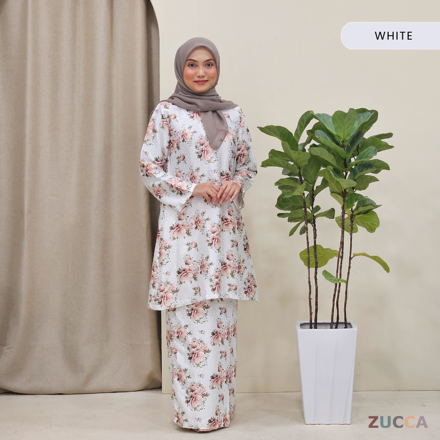 Halimah Kain Bunga 3D Floral Women Kurung Riau - H007