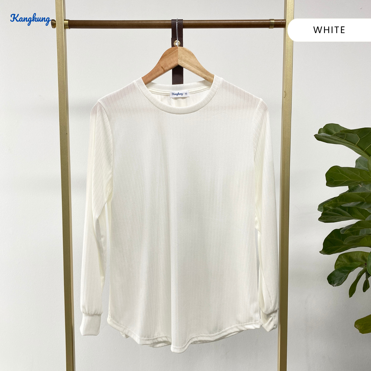 KANGKUNG AYU BLOUSE KASUAL MODEN RIBBED KNIT - KK118