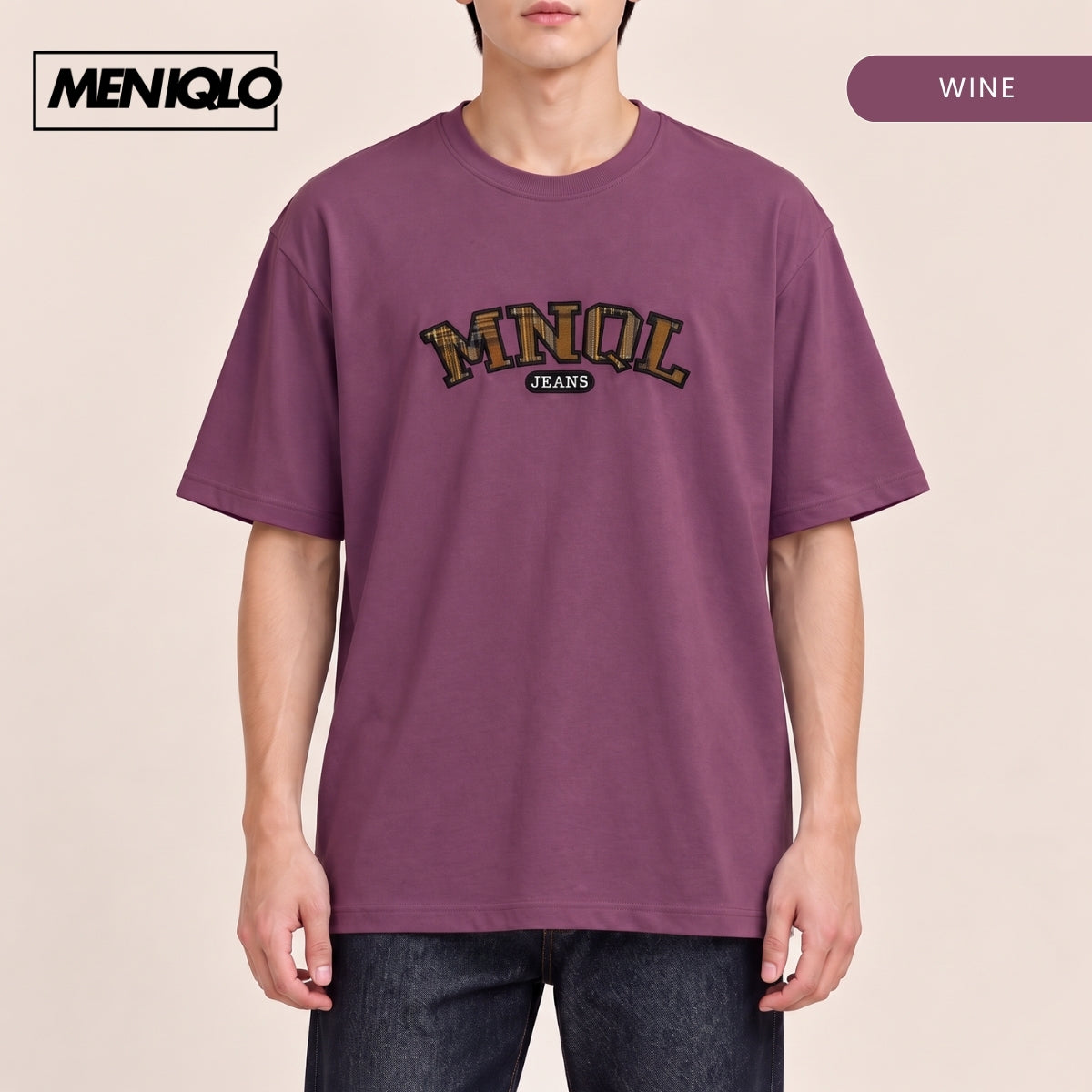 MENIQLO ADRI MEN OVERSIZED TYPOGRAPHY T-SHIRT-MQ1005