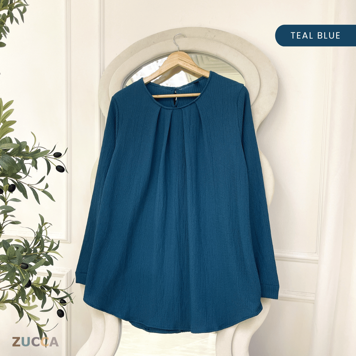 ZUCCA FARAH ELEGANT PLEATED TEXTURED BLOUSE - ZW001 (8873CQ)