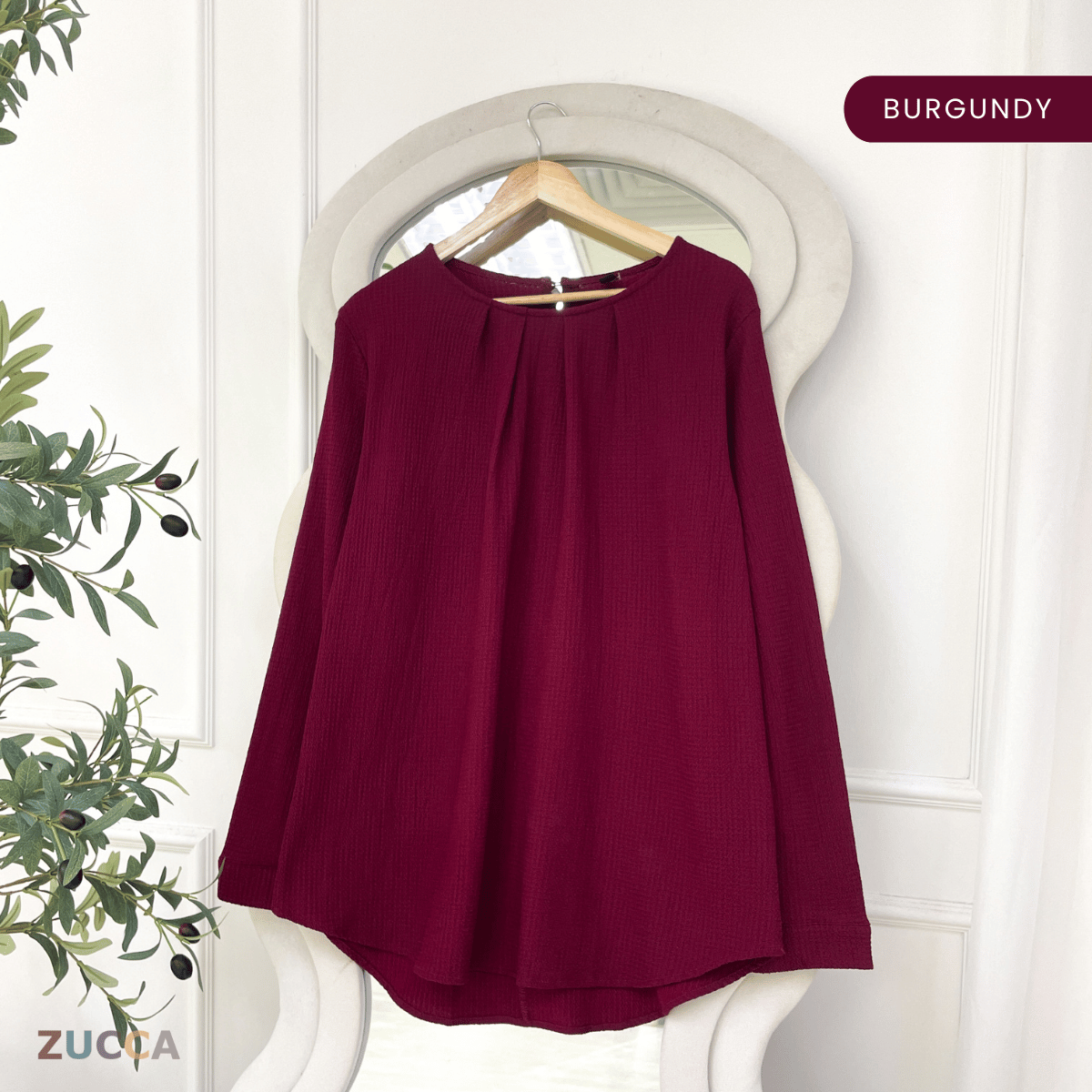 ZUCCA FARAH ELEGANT PLEATED TEXTURED BLOUSE - ZW001 (8873CQ)
