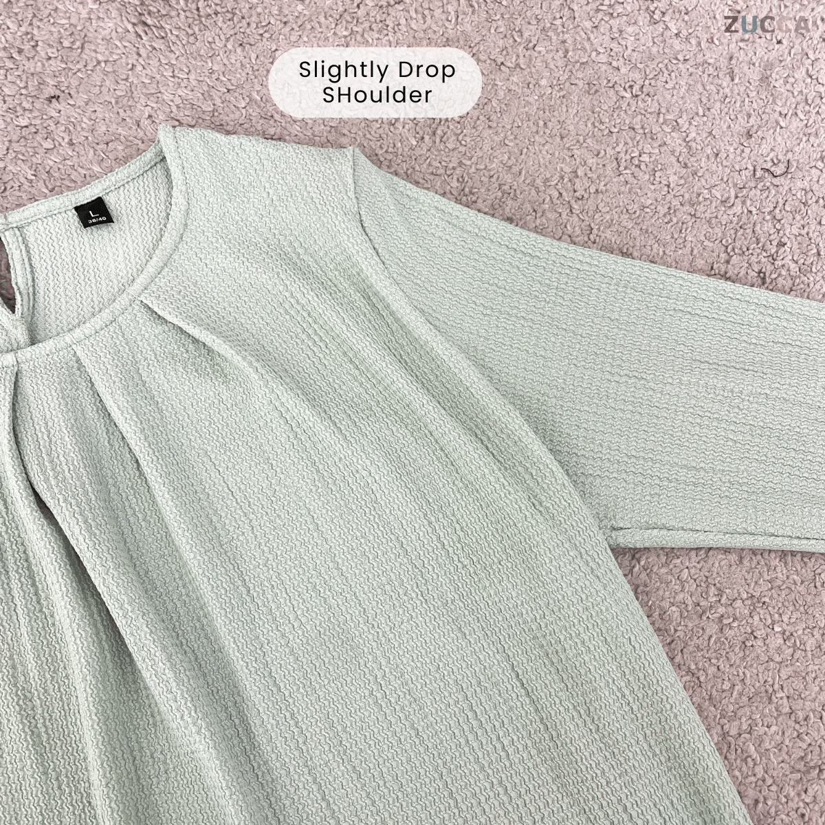 ZUCCA FARAH ELEGANT PLEATED TEXTURED BLOUSE - ZW001 (8873CQ)