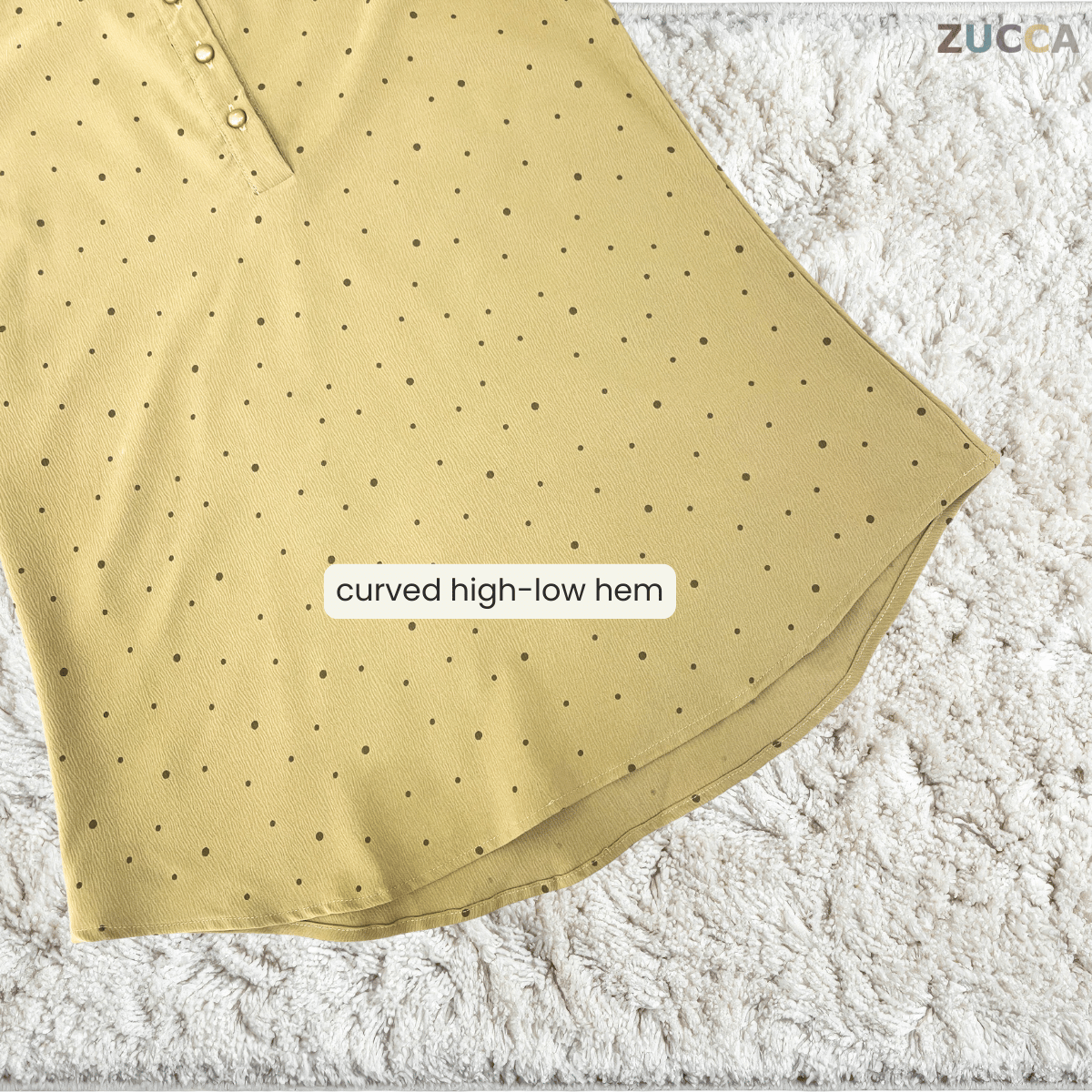 ZUCCA SARAH POLKA RUFFLE MODEST BLOUSE-ZW002