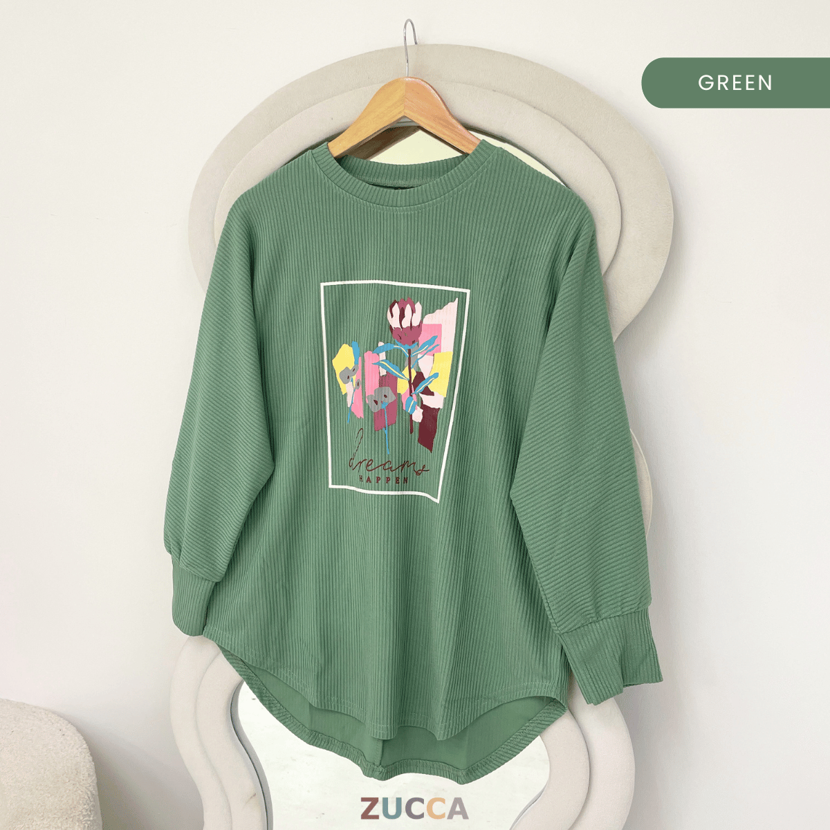 ZUCCA OLIVIA MODEST GRAPHIC LONG SLEEVE-ZW005(BK2048-1)