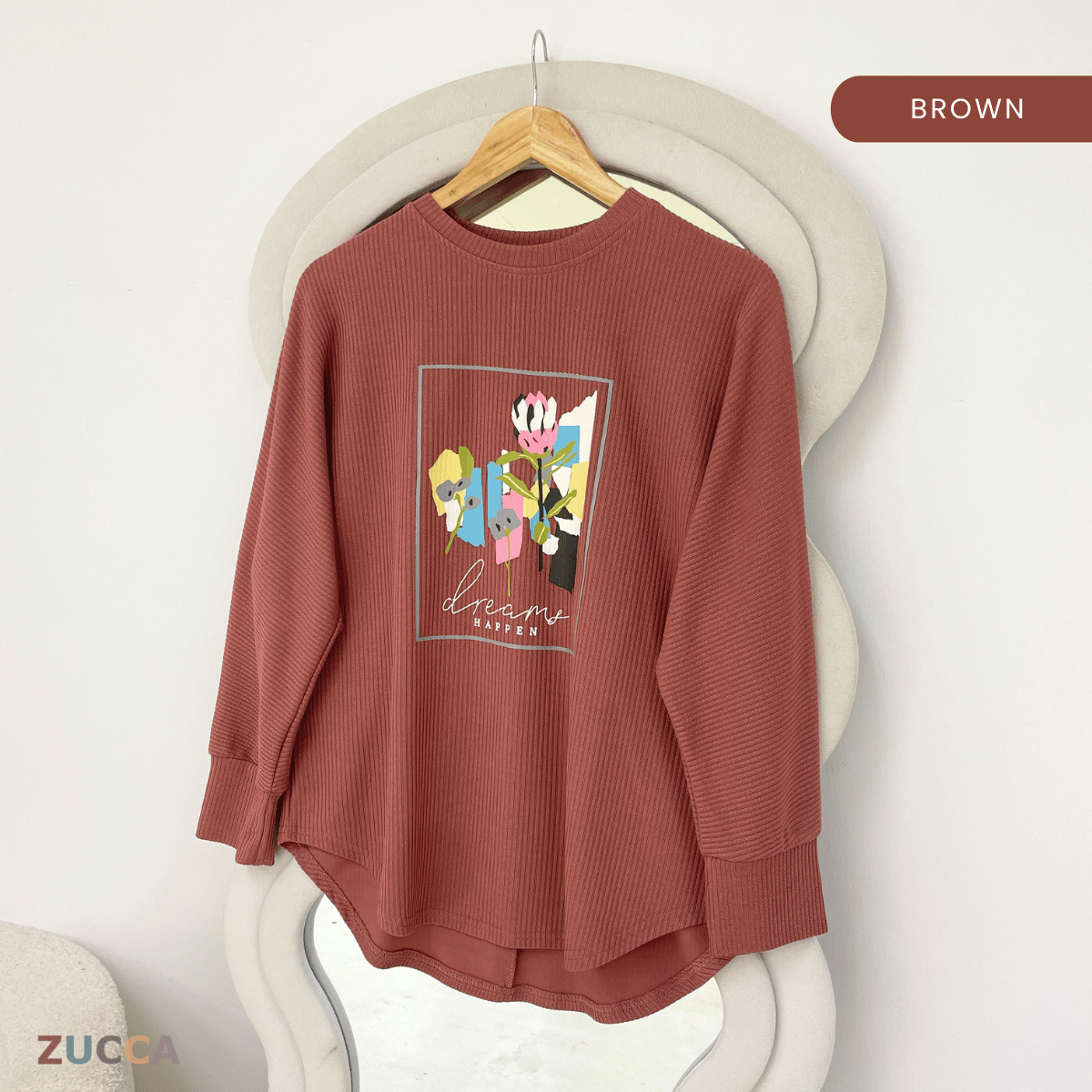 ZUCCA OLIVIA MODEST GRAPHIC LONG SLEEVE-ZW005(BK2048-1)