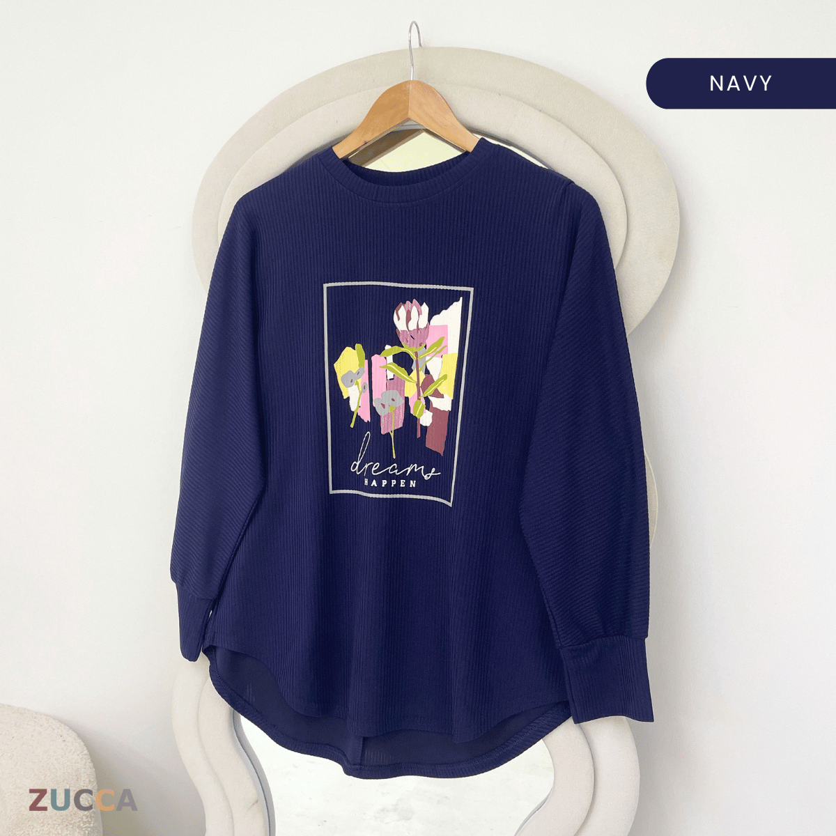 ZUCCA OLIVIA MODEST GRAPHIC LONG SLEEVE-ZW005(BK2048-1)